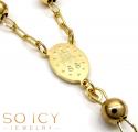 10k yellow gold smooth bead medium rosary chain 30 inch 7mm 