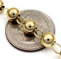 10k yellow gold smooth bead medium rosary chain 30 inch 7mm 