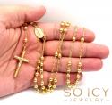 10k yellow gold smooth bead rosary chain 26 inch 5mm 