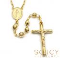 10k yellow gold hexagon ball bead rosary chain 26 inch 4.6mm 