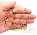 10k yellow gold disco ball small bead rosary chain 26 inch 3.8mm 