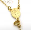 10k yellow gold smooth ball thin bead rosary chain 26 inch 2.5mm 
