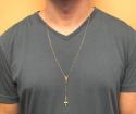 10k yellow gold smooth ball thin bead rosary chain 26 inch 2.5mm 