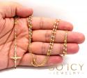 10k yellow gold tri tone disco ball skinny bead rosary chain 26 inch 2.8mm 