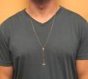 10k yellow gold tri tone disco ball skinny bead rosary chain 26 inch 2.8mm 