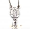 10k white gold smooth bead rosary chain 26 inch 4mm 