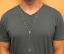 10k white gold smooth bead rosary chain 26 inch 4mm 