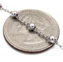 10k white gold smooth bead skinny rosary chain 26 inch 3mm 