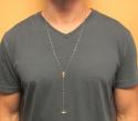 10k white gold smooth bead skinny rosary chain 26 inch 3mm 