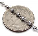 10k white gold disco bead womens rosary chain 16