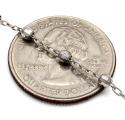 10k white gold diamond cut disco bead super skinny rosary chain 28 inch 2.6mm 