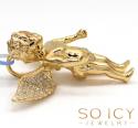 14k yellow gold vs diamond baby cherub angel pendant 0.81ct