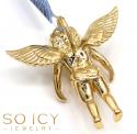 14k yellow gold vs diamond baby cherub angel pendant 0.81ct