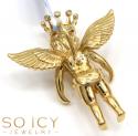 14k yellow gold vs diamond baby cherub crown angel pendant 1.05ct