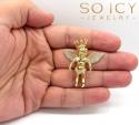 14k yellow gold vs diamond baby cherub crown angel pendant 1.05ct