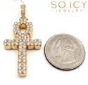 14k yellow gold vs diamond ankh cross 2.15ct