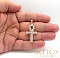 14k yellow gold vs diamond ankh cross 2.15ct