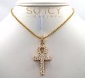 14k yellow gold vs diamond ankh cross 2.15ct