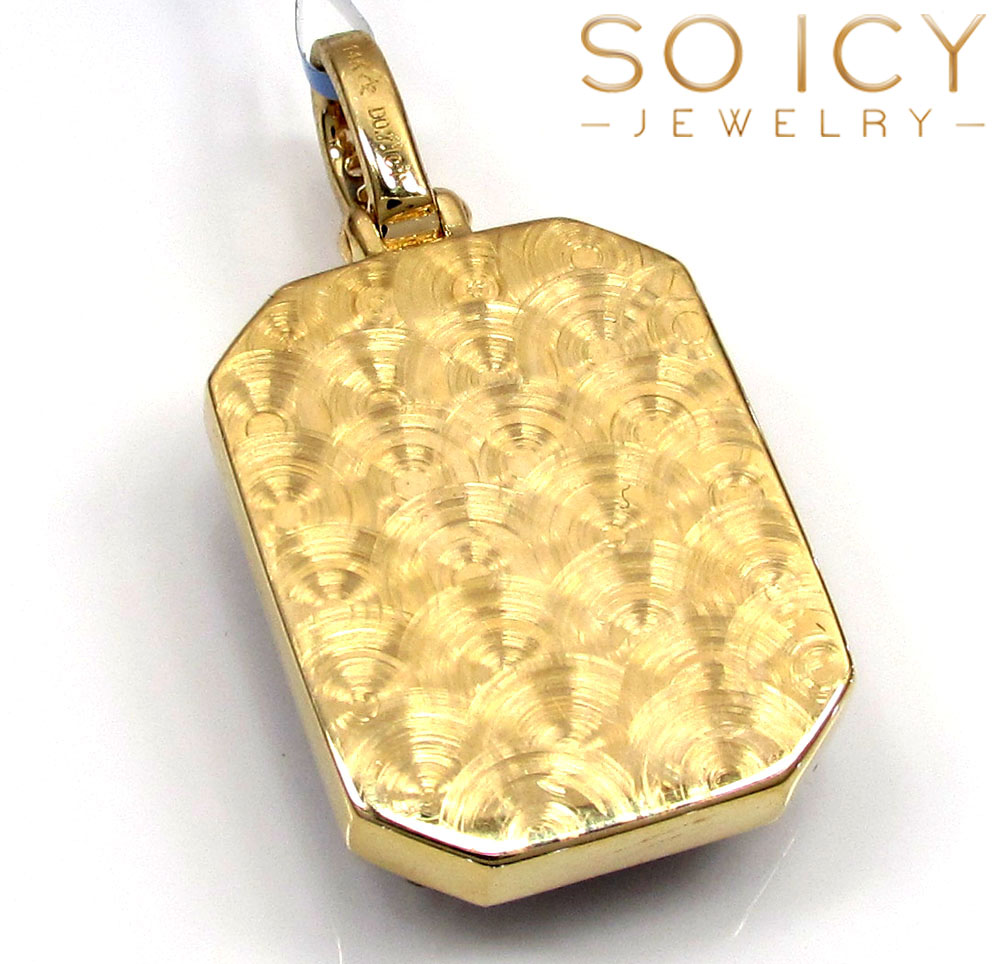 14k yellow gold ruby red vs diamond octagon charm pendant 0.71ct