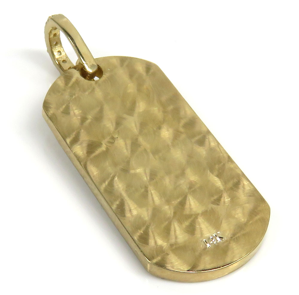 14k yellow gold vs diamond dog tag pendant 2.65ct