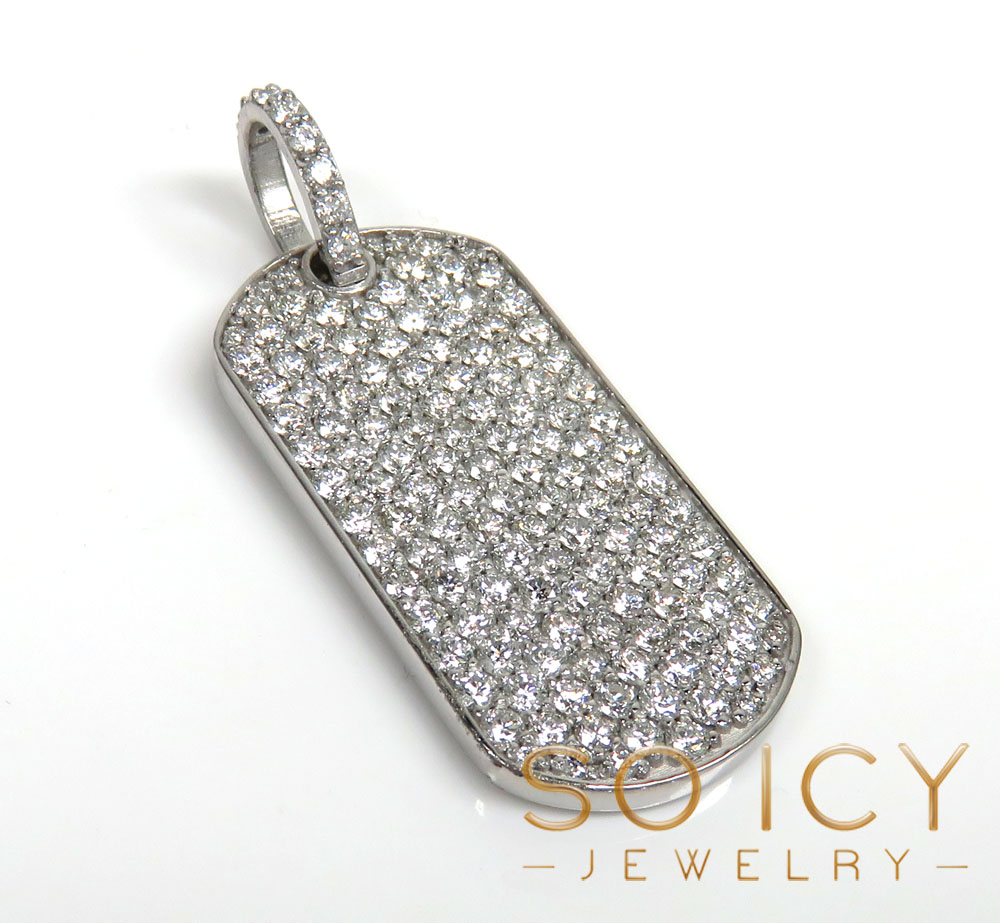 14k yellow gold vs diamond dog tag pendant 2.65ct - Image 7