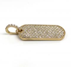 14k yellow gold vs diamond dog tag pendant 2.65ct