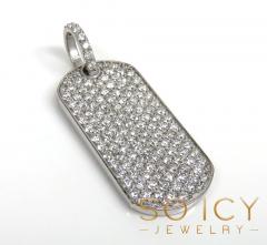 14k yellow gold vs diamond dog tag pendant 2.65ct