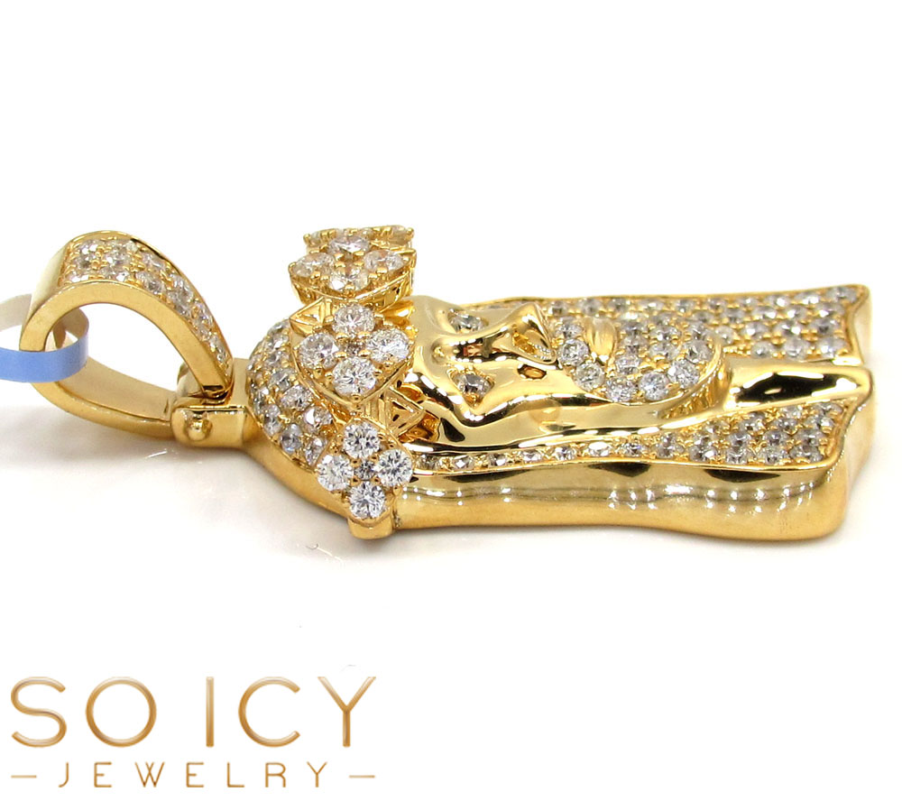 14k yellow gold vs diamond ace crown jesus piece pendant 1.89ct - Image 3