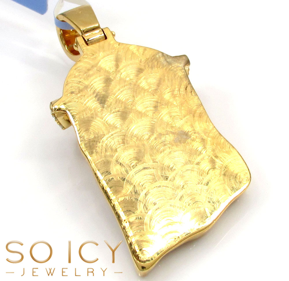 14k yellow gold vs diamond ace crown jesus piece pendant 1.89ct - Image 4