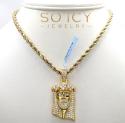 14k yellow gold vs diamond ace crown jesus piece pendant 1.89ct