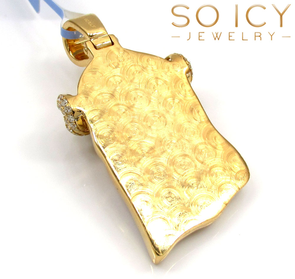 14k yellow gold vs diamond miami link crowned jesus piece pendant 2.05ct - Image 5