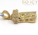 14k yellow gold vs diamond miami link crowned jesus piece pendant 2.05ct