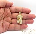 14k yellow gold vs diamond miami link crowned jesus piece pendant 2.05ct