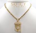 14k yellow gold vs diamond miami link crowned jesus piece pendant 2.05ct
