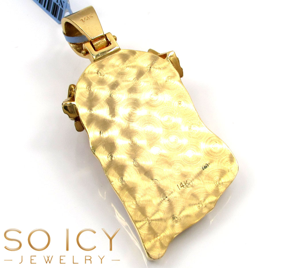 14k yellow gold vs diamond thorn crown jesus piece pendant red diamond tears 3.31ct - Image 5