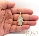 14k yellow gold vs diamond fancy hamsa pendant 2.50ct