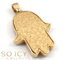 14k yellow gold vs diamond xl fancy hamsa pendant 5.80ct