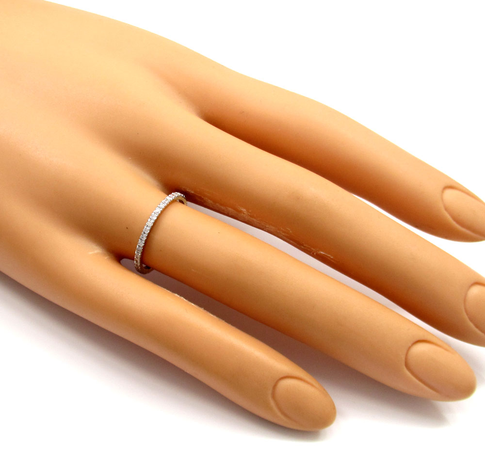 10k yellow gold single row white diamond band 0.36ct - Image 3