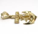 10k yellow gold solid anchor jesus pendant