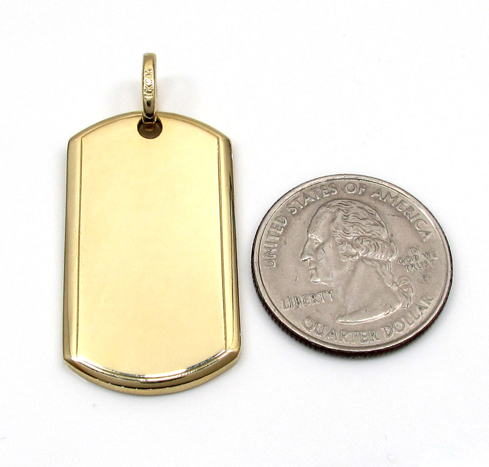 Buy 14k Yellow Gold Medium Dog Tag Pendant Online at SO ICY JEWELRY