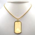14k yellow gold medium dog tag pendant