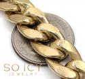 10k yellow gold one sided diamond cut cuban bracelet 8.75 inch 12.50mm