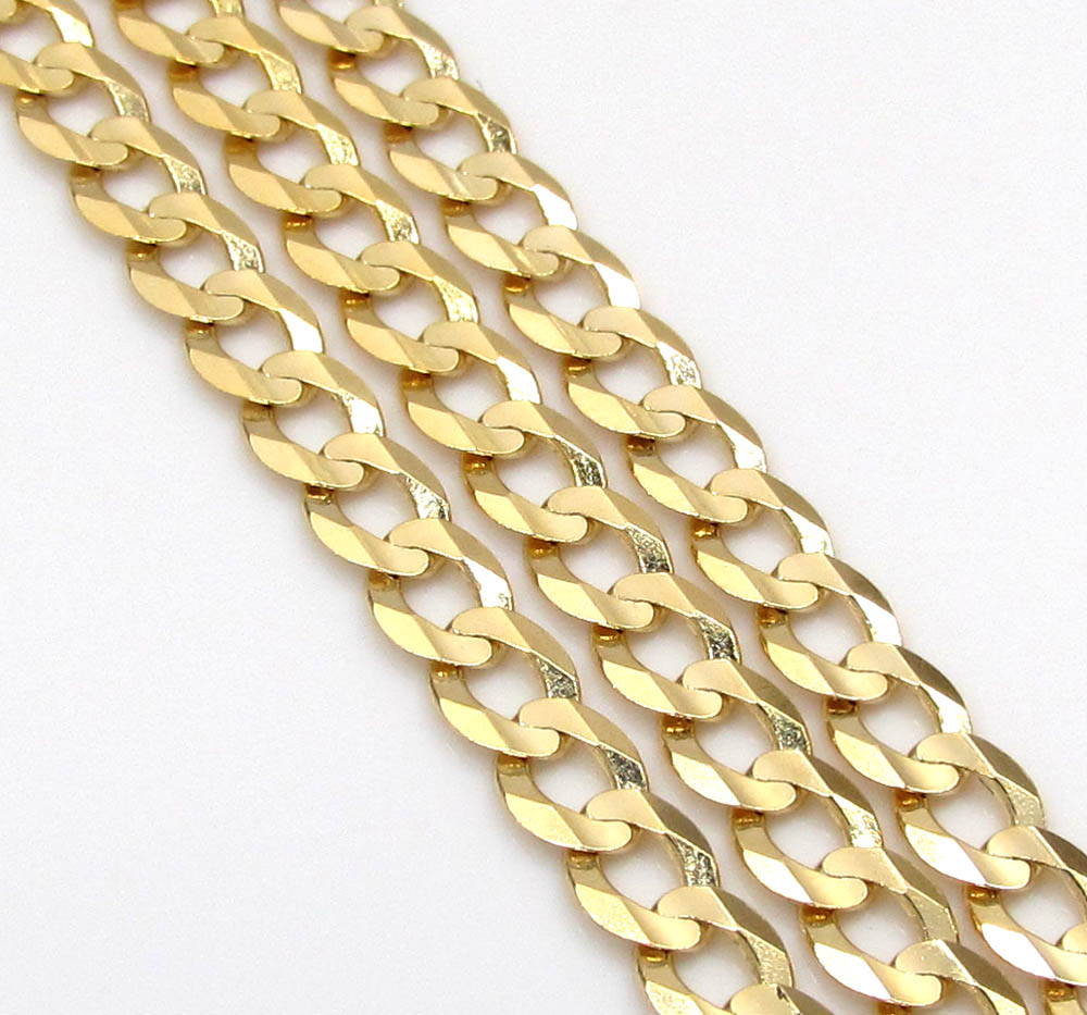 14k yellow gold solid cuban chain 18-24 inch 3mm