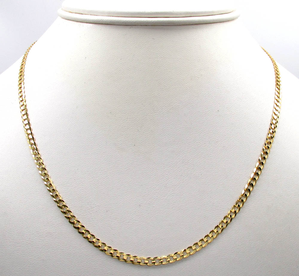 14k yellow gold solid cuban chain 18-24 inch 3mm - Image 6