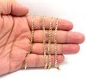 14k yellow gold solid cuban chain 18-24 inch 3mm