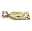 10k yellow gold diamond cut mini jesus face pendant