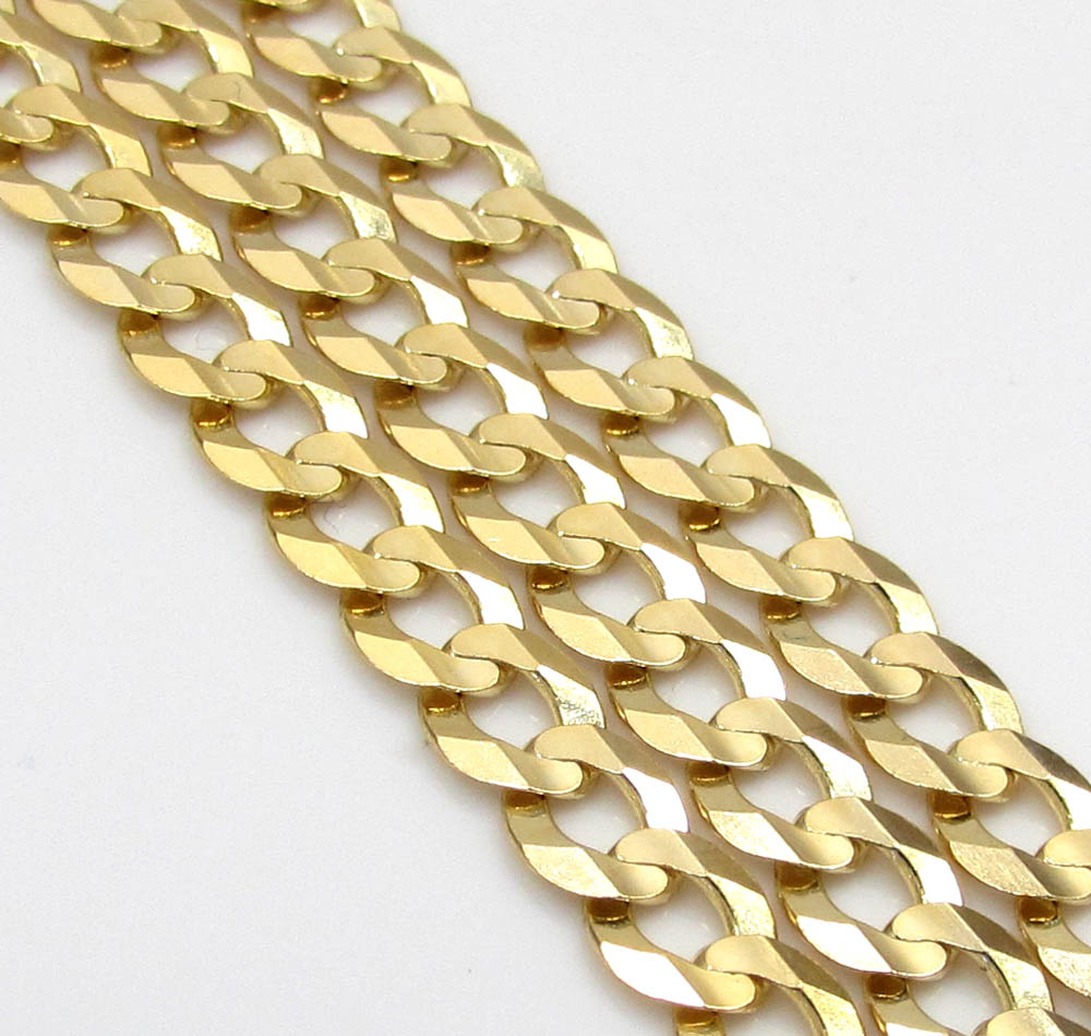 14k yellow gold solid cuban chain 18-24 inch 3.50mm - Image 2