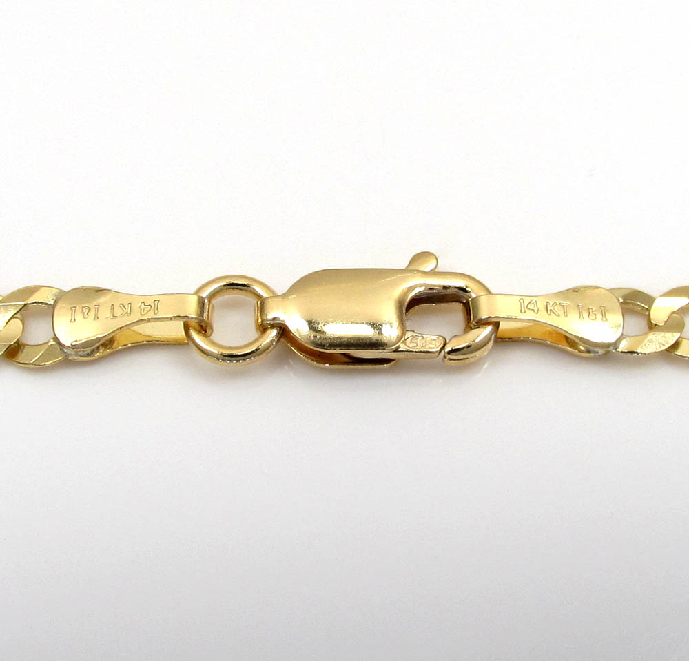 14k yellow gold solid cuban chain 18-24 inch 3.50mm - Image 4