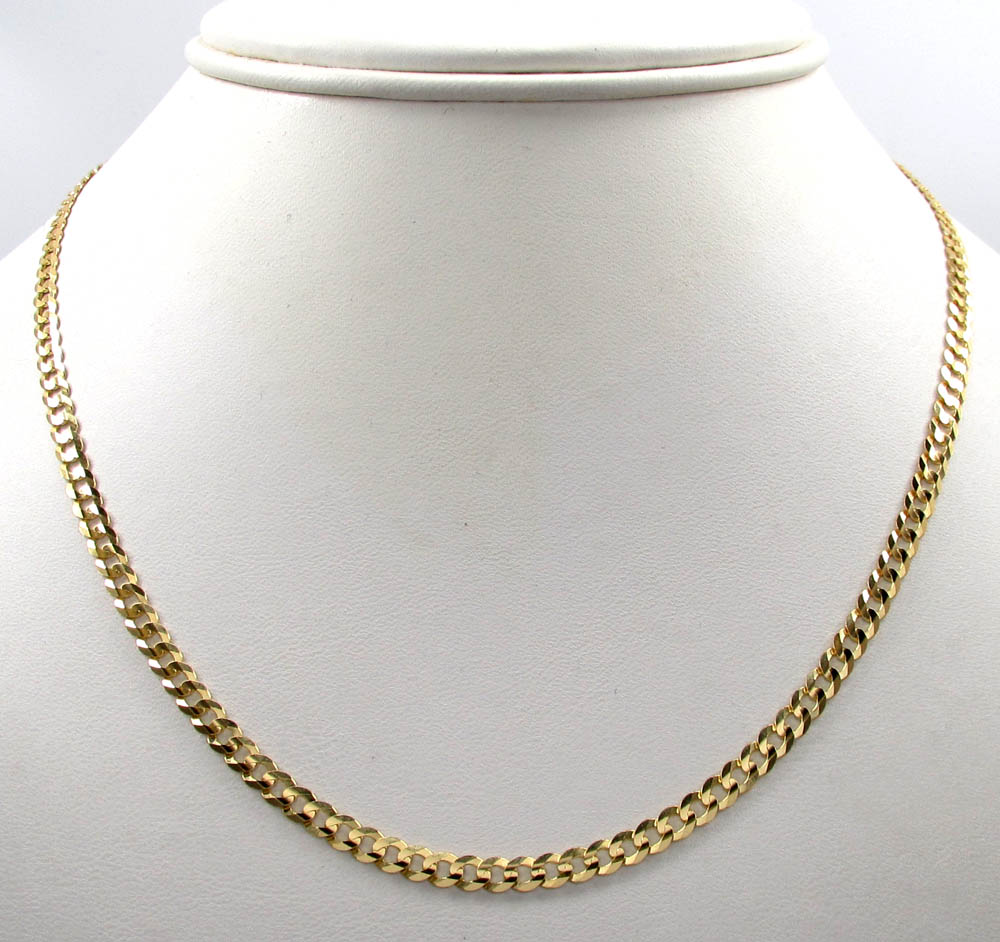 14k yellow gold solid cuban chain 18-24 inch 3.50mm