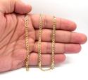14k yellow gold solid cuban chain 18-24 inch 3.50mm
